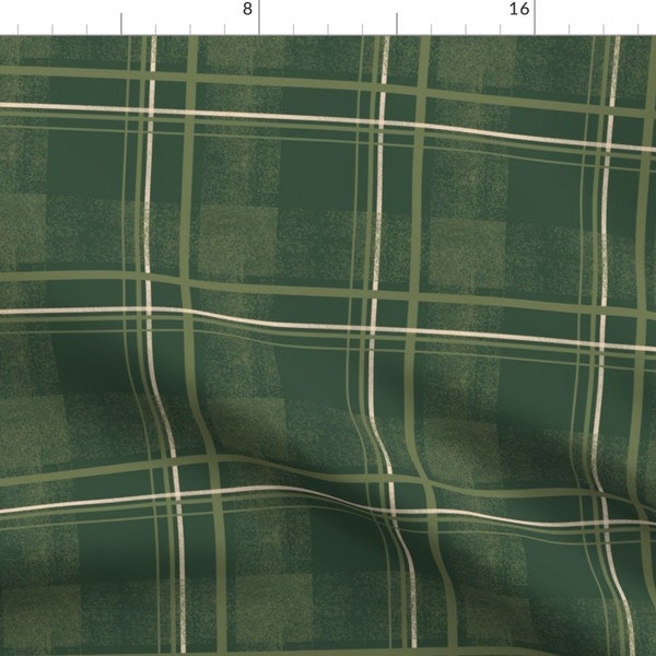 Cozy Cottage Plaid Fabric - Vintage Plaid by ronee_k_parsons - Rustic Farmhouse Classic Christmas Retro Fabric by the Yard by Spoonflower