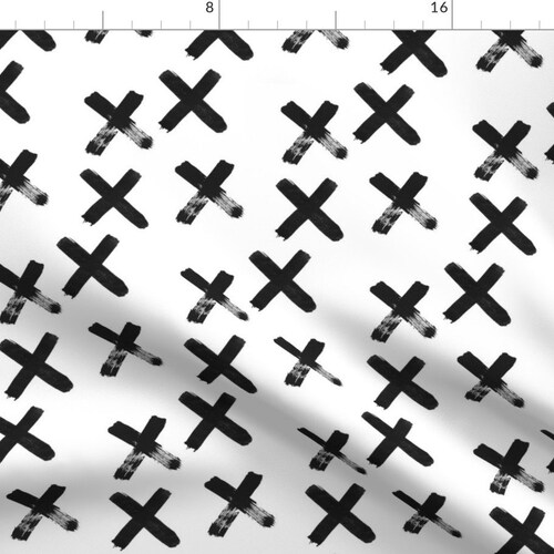 Cross Fabric Black and White Cross Plus Custom Fabric by Etsy