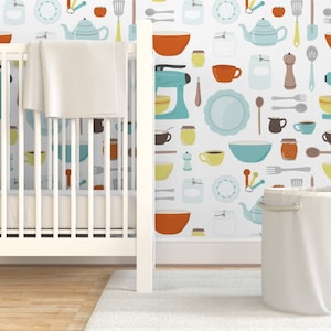 Vintage Kitchen Wallpaper - My Vintage Kitchen By Calobeedoodles- Retro Custom Printed Removable Self Adhesive Wallpaper Roll by Spoonflower image 7