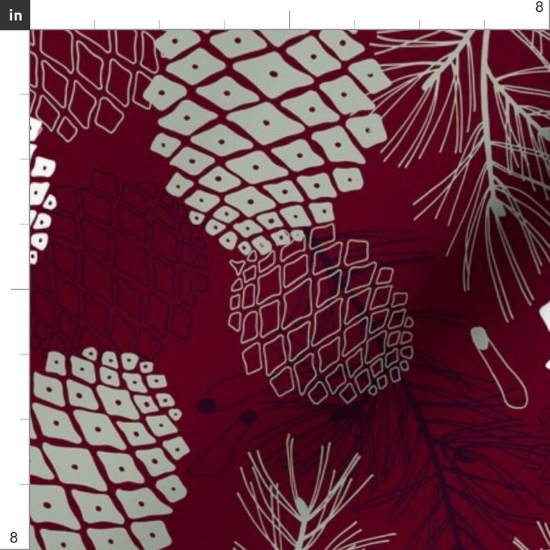 Holiday Pine Cones Fabric Pine Cone Branch and Seed by Etsy