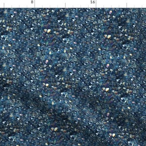 Quartz Fabric - Stones // Aqua Aurora Quartz Crystal By Stars And Stones - Blue Quartz Cotton Fabric By The Yard With Spoonflower