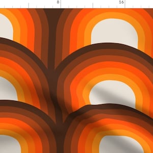 Retro Fabric - Arches Orange by circa78designs -  1960s 1970s Mcm Mid Century Arches Scallop Large Scale Fabric by the Yard by Spoonflower