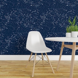 Papel de Parede de Constelações - "Mapa" do Nosso Céu por Mariao - Estrelas Celestiais, Papel de Parede Personalizado, Removível e Autoadesivo em Rolo da Spoonflower