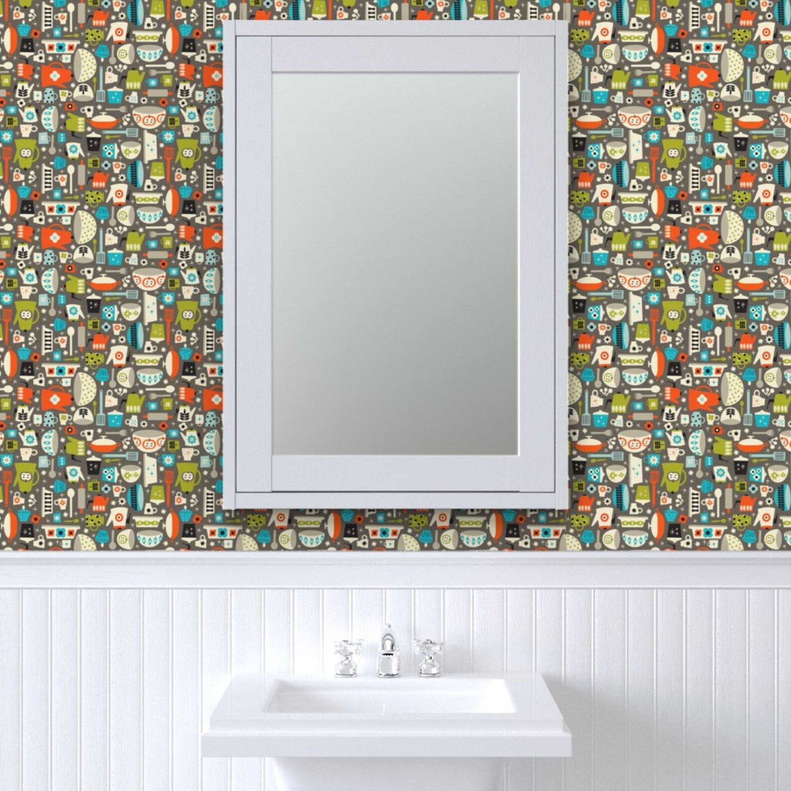 Retro Kitchen Wallpaper Retro Kitchen Tools by Heidikenney - Etsy