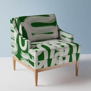 Abstrakter emeraldfarbener Polsterstoff - Kringel auf smaragdgrünem von danika_herrick - Extra Large Scale Bold Fabric Meterware With Spoonflower
