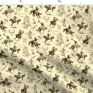 Bronco Rodeo Cowboy Fabric - Cowboys Rodeo Western Horses By Creativehorizons - Country Western Cotton Fabric By The Yard With Spoonflower