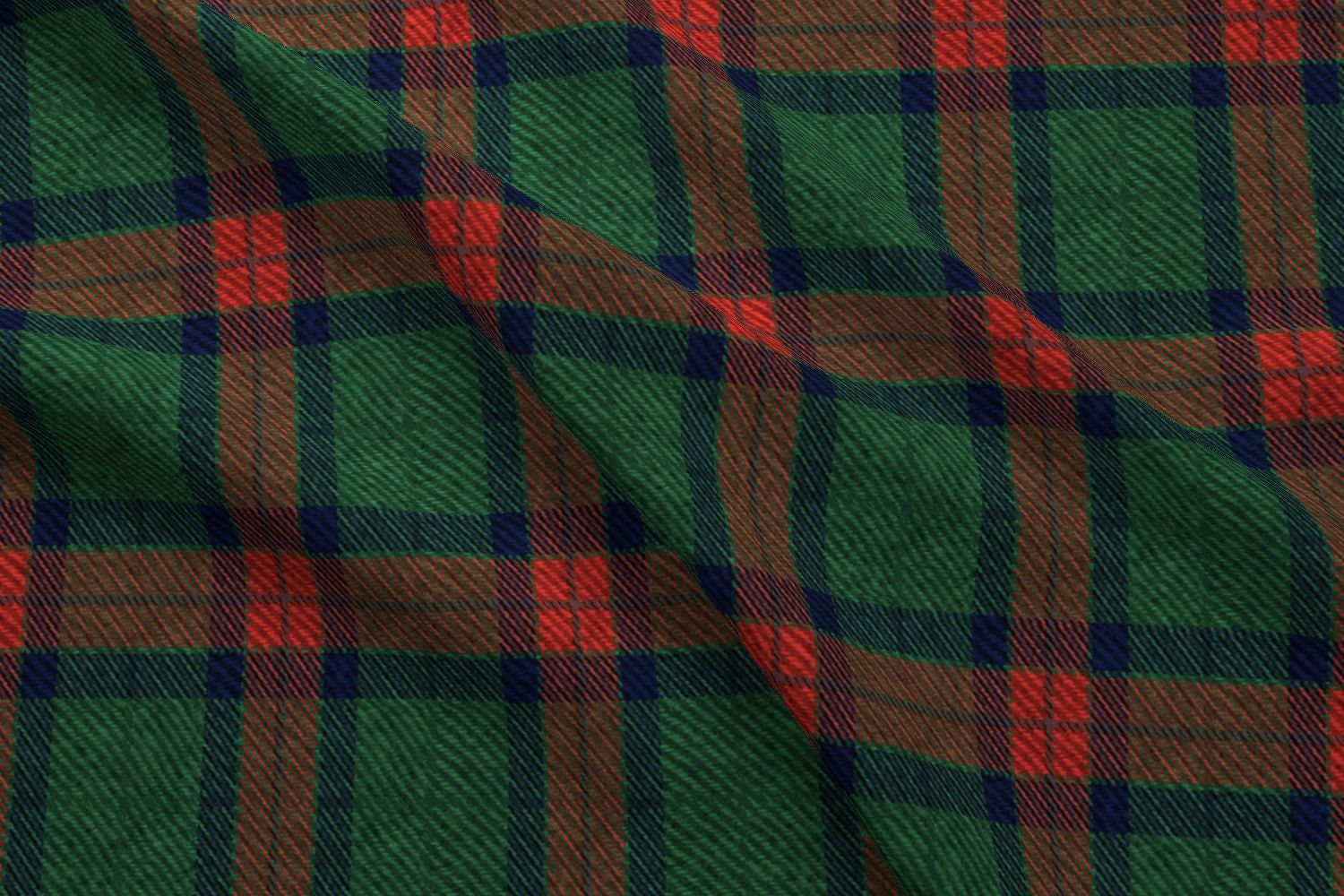 Dark Green and Red Plaid Fabric Traditional Tartan By Etsy