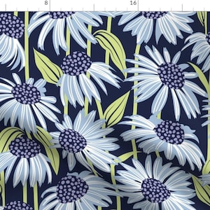 Echinacea Fabric - Boho Coneflowers by selmacardoso - Coneflower Blooming Flowers Summer Bloom Fabric by the Yard by Spoonflower