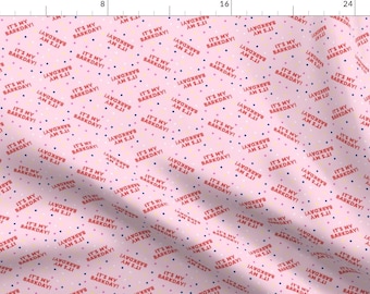 Dog Birthday Fabric - It'S My Barkday! By Littlearrowdesign - Red Pink Celebration Birthday Puppy Cotton Fabric By The Yard With Spoonflower