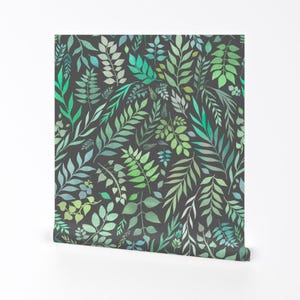 Papier peint à feuilles d'eucalyptus par Irishvikingdesigns - Rouleau de papier peint auto-adhésif amovible gris-vert, plantes, arbres, Spoonflower