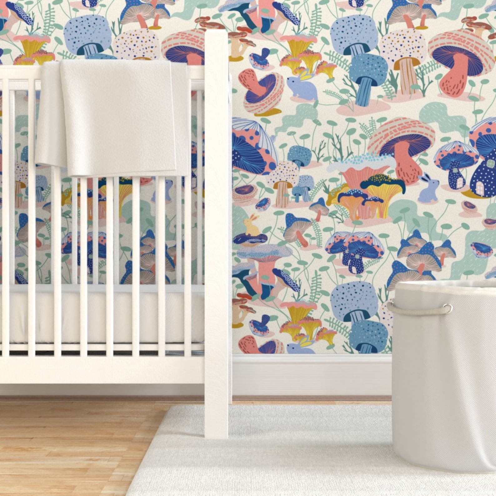 Mushroom Wallpaper Whimsical Mushroom Garden by Narae Studio - Etsy