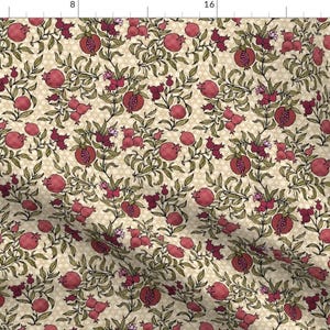 Rustic Pomegranate Fabric - Rustic Pomegranate By Maritcooper - Cottage Chic Pomegranate Decor Cotton Fabric By The Yard With Spoonflower