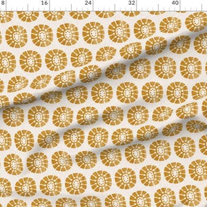 Boho Golden Floral Upholstery Fabric- Boho Bloom by littlearrowdecor - Modern Farmhouse Mustard Gold Fabric By The Yard With Spoonflower image 3