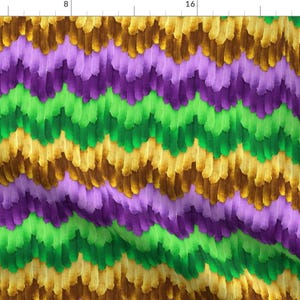 New Orleans Chevron Fabric - Mardi Gras Chevron Paint Smears By Xoxotique - Gold Green Purple Cotton Fabric By The Yard With Spoonflower