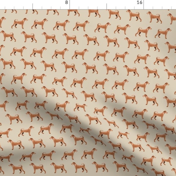 Irish Terrier Fabric - Irish Terrier Dog Breed Fabric - Sand By Petfriendly - Irish Terrier Dog Cotton Fabric By The Yard With Spoonflower