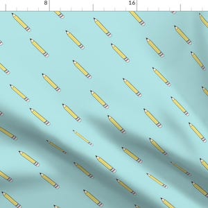 Back To School Fabric - Pencil Me In By How-Store - Pencil School Supplies Classroom Teacher Cotton Fabric By The Yard With Spoonflower