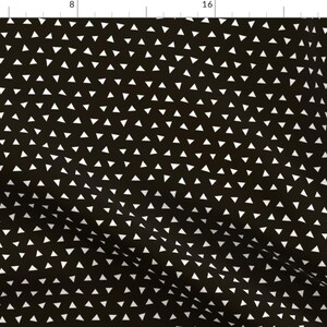 White Triangles On Black Fabric - Black And White Triangles Nursery Baby Kids By Andrea Lauren - Cotton Fabric By The Yard With Spoonflower