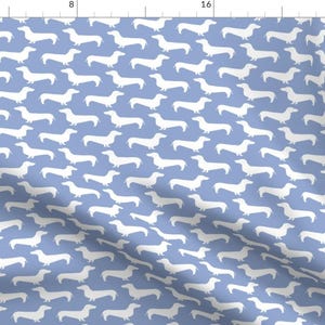 Dachshunds Fabric - Dachshunds Blue Silhouette Pet Dogs Periwinkle By Petfriendly - Dog Breed Cotton Fabric By The Yard With Spoonflower