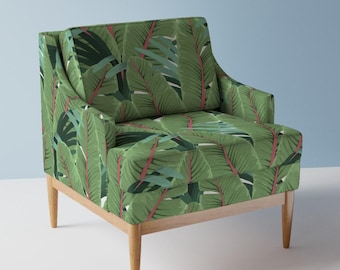 Tropical Jungle Upholstery Fabric- Tropical Banana Leaves by nadinewestcott - Large Scale Banana Leaves  Fabric By The Yard With Spoonflower