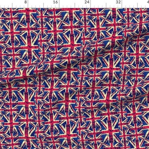 British Flags Fabric Retro British Flags Large by Bluevelvet - Etsy