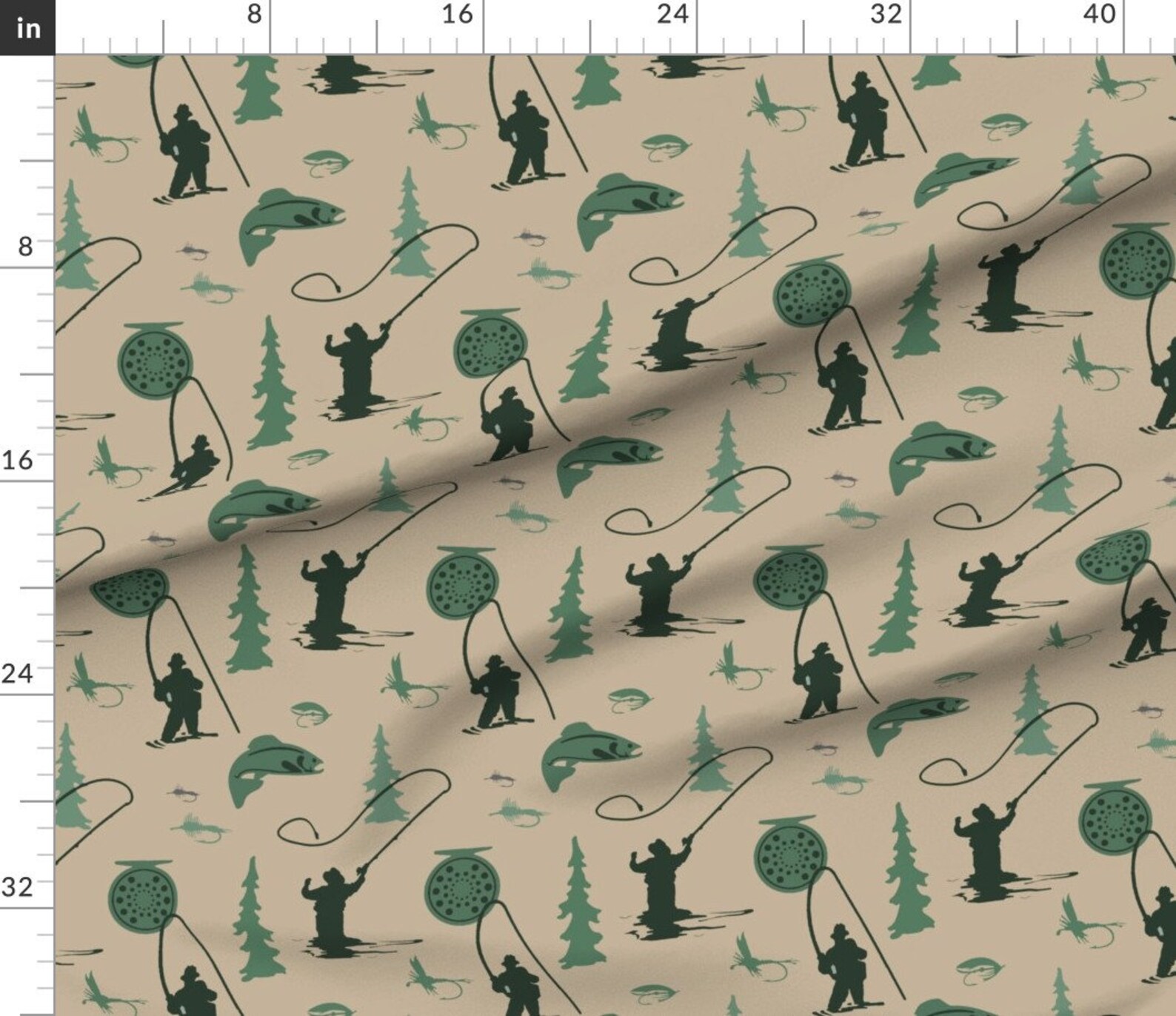 Fly Fishing Fabric Fly Fishing in Montana by Adrianne Etsy
