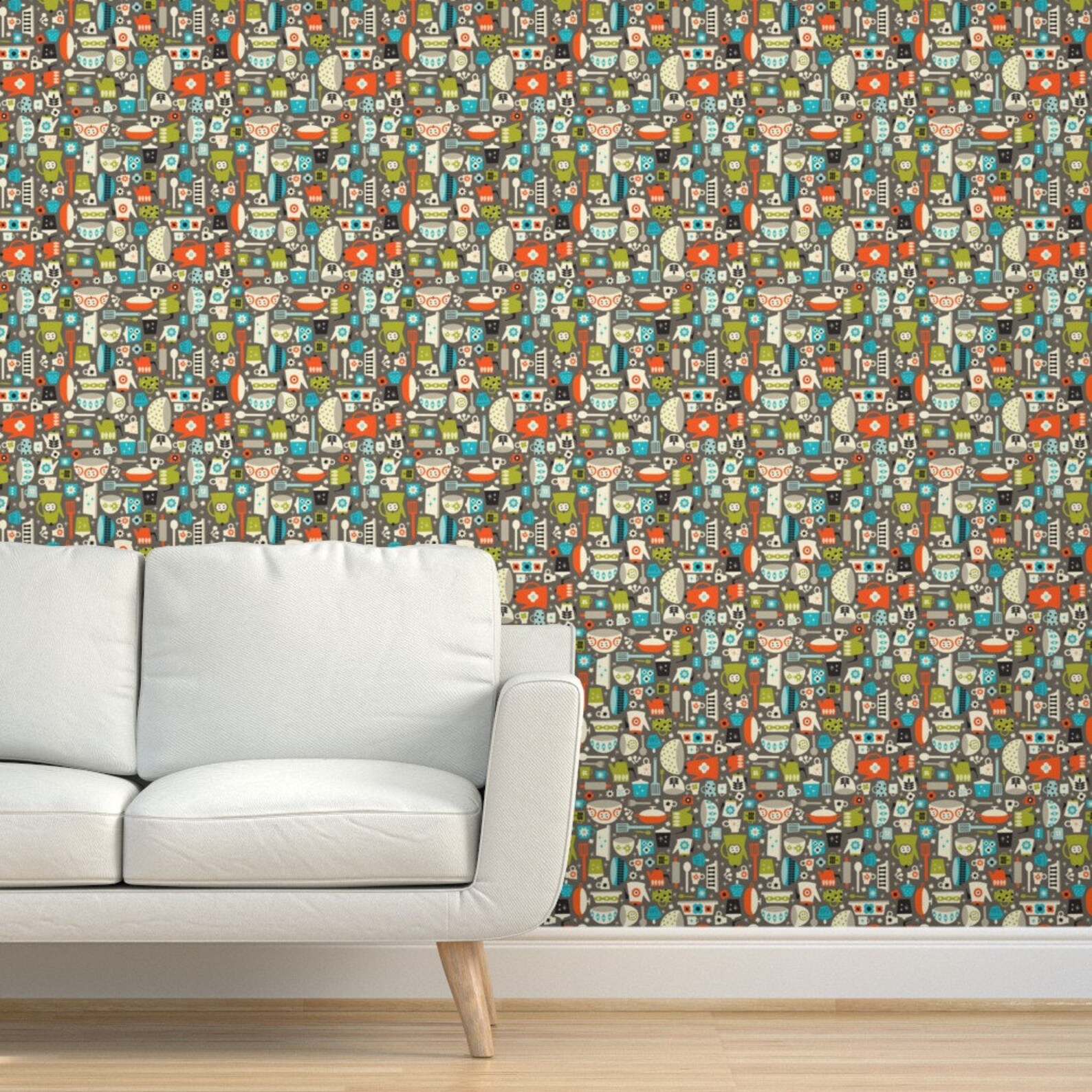 Retro Kitchen Wallpaper Retro Kitchen Tools by Heidikenney - Etsy