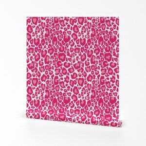 Cheetah Wallpaper - Custom Cheetah Print In Pinks By Theartwerks - Custom Printed Removable Self Adhesive Wallpaper Roll by Spoonflower