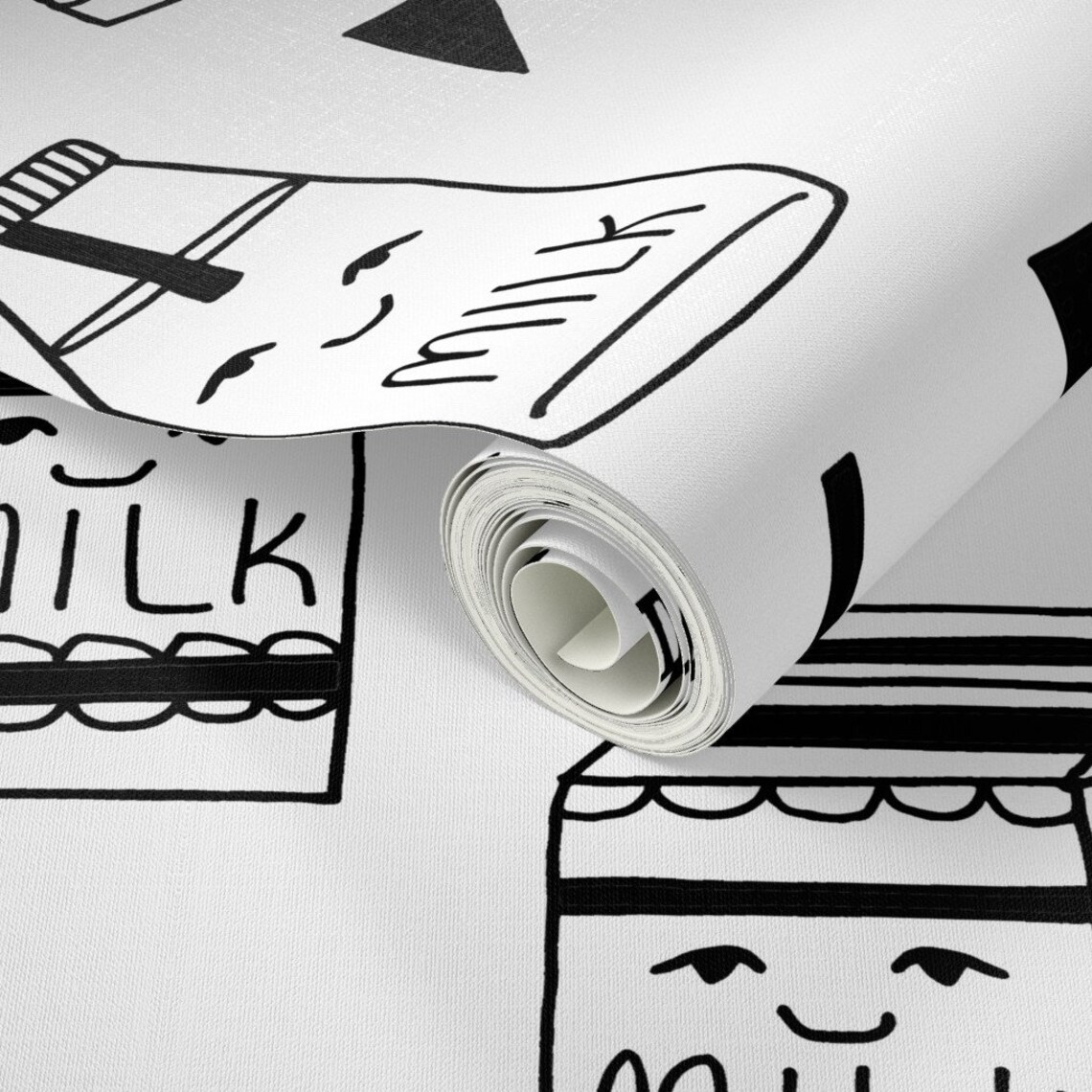 Milk Wallpaper Black and White Milk Jug Cute Kids by Andrea - Etsy