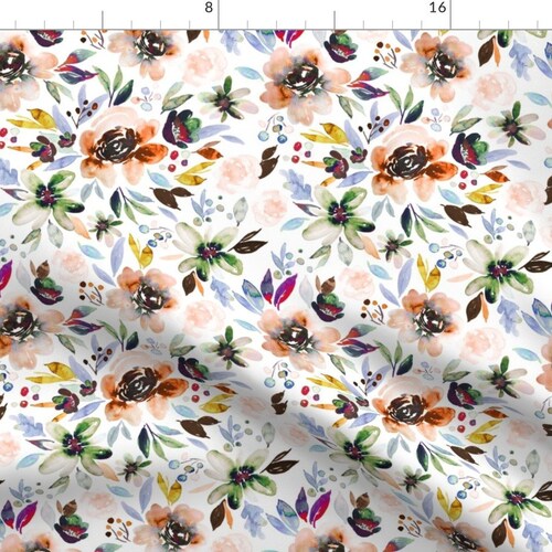 Botanicals Fabric Vintage Botanical Wildflowers Lg. by | Etsy