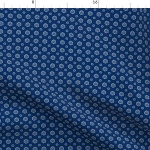 Dice Fabric - Deep Blue D20 By Pi-Ratical - 20 Sided Dice Board Game Cotton Fabric By The Yard With Spoonflower