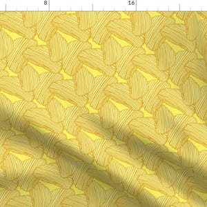 May include: A seamless pattern featuring a yellow background with a repeating design of overlapping, yellow, hand-drawn, wavy lines.