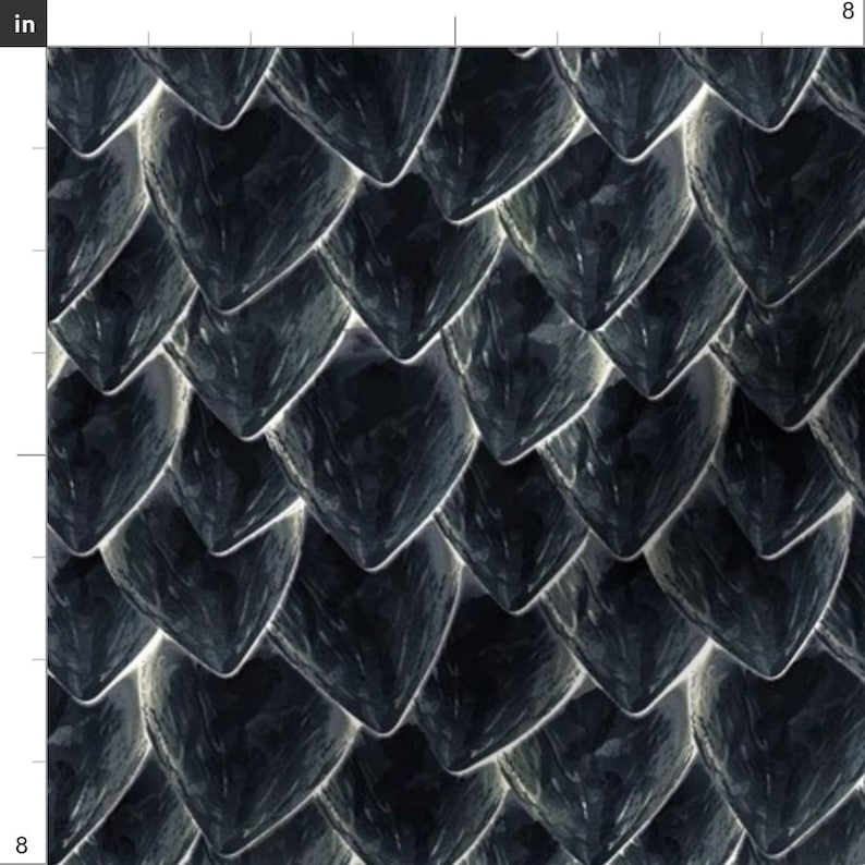 Costume Fabric - Night Dragon Dark Grey Scales Cosplay Reptile Lizard Dinosaur By Xoxotique - Cotton Fabric By The Yard With Spoonflower image 3