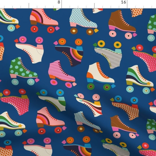Roller Derby Skating Retro Pattern Fabric - Skate Envy Roller RInk By Katerhees - Roller Derby Cotton Fabric By The Yard With Spoonflower