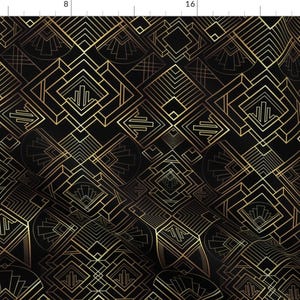 Art Deco Fabric - The Brilliant Bizby  by diseminger - Vintage Retro Geometric Art Deco 1920s Great Gatsby Fabric by the Yard by Spoonflower