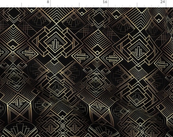 Art Deco Fabric - The Brilliant Bizby  by diseminger - Vintage Retro Geometric Art Deco 1920s Great Gatsby Fabric by the Yard by Spoonflower