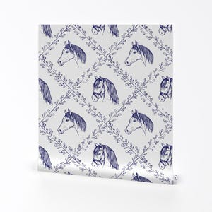 Horses Wallpaper - Horses - Large Scale By Whimsical Brush - Horses Custom Printed Removable Self Adhesive Wallpaper Roll by Spoonflower