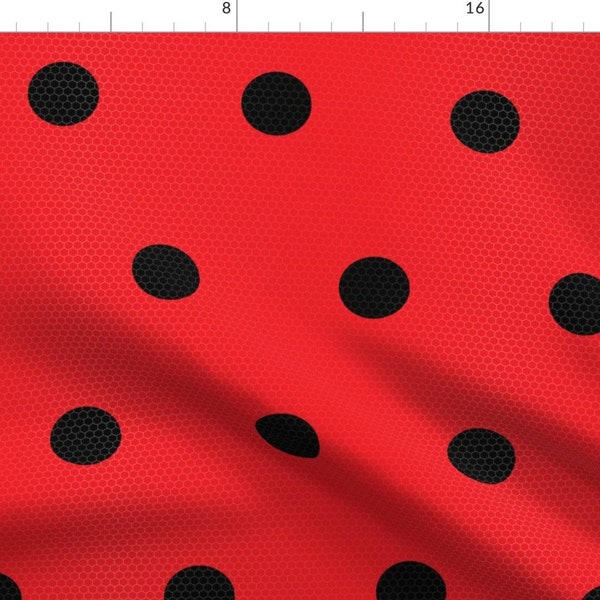 Ladybug Fabric - Ladybug Pattern Fabric By Lightningandlace - Ladybird Costume Big Polka Dot Cotton Fabric By The Yard With Spoonflower