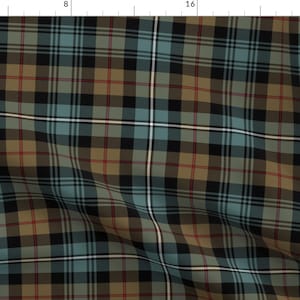 One Two Tartan Plaid Fabric - Robertson Hunting Tartan #1, 10&quot; Modern By Weavingmajor - Plaid Geo Cotton Fabric By The Yard With Spoonflower