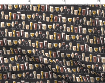 Beer Fabric - Beer Goggles By Larageorgine - Beer Alcohol Draft Fizzy Foamy Drinking Cotton Fabric By The Yard With Spoonflower