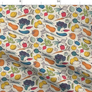 Vintage Vegetables Fabric - Vintage Vegetable Garden By Diseminger - Gardening Veggies Food Retro Cotton Fabric By The Yard With Spoonflower