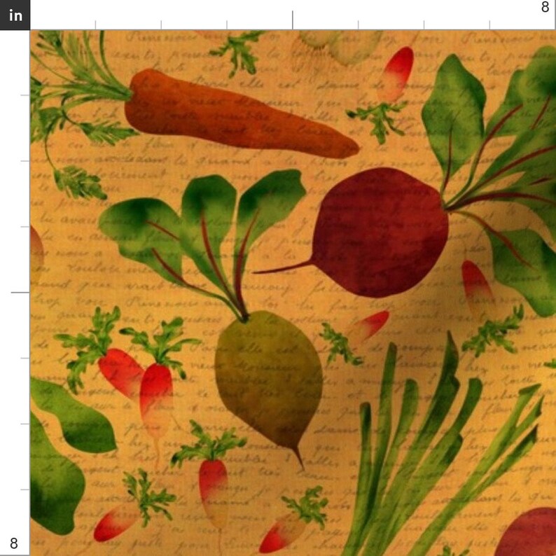 Root Vegetables Fabric My French Roots by Vo Aka Virginiao Etsy