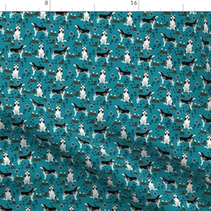 Husky Fabric - Husky Fabric Siberian Husky Dog Mountain Compass Paw Print - Teal By Petfriendly - Cotton Fabric By The Yard With Spoonflower zdjęcie 1