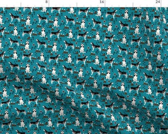 Husky Fabric - Husky Fabric Siberian Husky Dog Mountain Compass Paw Print - Teal By Petfriendly - Cotton Fabric By The Yard With Spoonflower