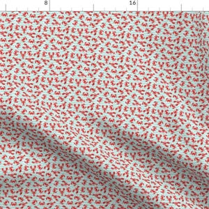Lobster Fabric - Blue Lobsters And Crabs On Aqua Stripes C19bs By Littlearrowdesign - Micro Cotton Fabric By The Yard With Spoonflower