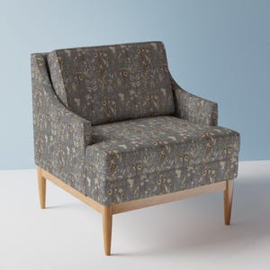 Wildflowers On Gray Upholstery Fabric- Playa Wildflower by holli_zollinger - Rustic Woven Look  Fabric By The Yard With Spoonflower