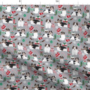 Biewer Fabric - Biewer Terrier Christmas Dogs Fabric Cute Christmas Dog Holiday By Petfriendly - Cotton Fabric by the Yard with Spoonflower image 1
