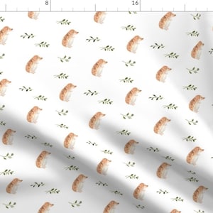 Watercolor Hedgehogs Fabric - Curious Hedgehog Smaller Scale By Pacemadedesigns - Hedgehog Animal Cotton Fabric By The Yard With Spoonflower