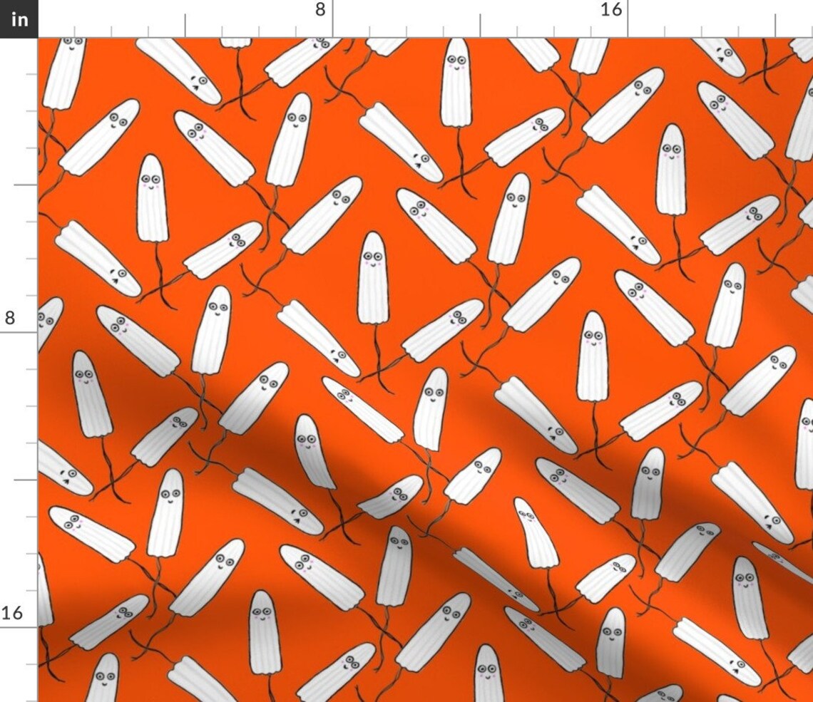 Orange Smiley Face Tampon Fabric Kawaii Tampons Orange by Etsy