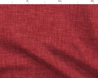 Red Linen Fabric - Red Linen Monochromatic Heathered Solid By Ivieclothco - Red Heathered Linen Cotton Fabric By The Yard With Spoonflower