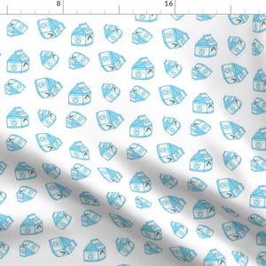 Milk Carton Fabric - Creamu Carton Tumble By Magic Circle - Milk Carton Back to School Lunch Kids Cotton Fabric By The Yard With Spoonflower